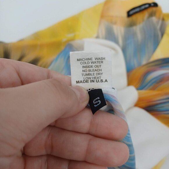 David Cline Chevron Print Dolman Sleeve Boxy Top Women's S Artsy Art To Wear - Picture 7 of 10